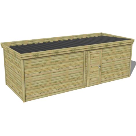 ABRI DE JARDIN bois traité 27mm, 7,3x2,6m, 19m2 (1/3)