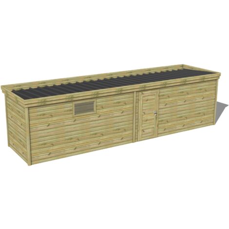 ABRI DE JARDIN bois traité 27mm, 9,1x2,1m, 19m2