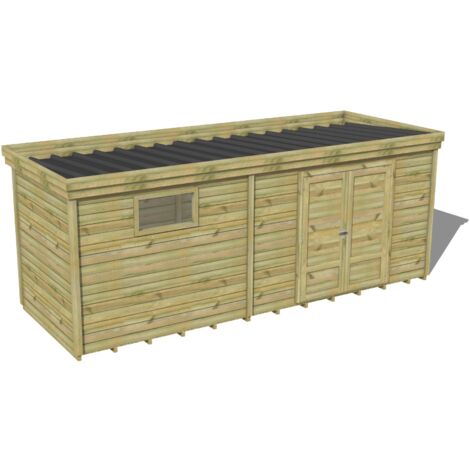 ABRI DE JARDIN bois traité 27mm, 6,5x2,1m, 14m2, Plancher (1/3)