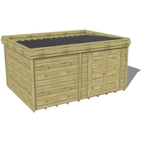 ABRI DE JARDIN bois traité 27mm, 4,7x3,4m, 16m2, Plancher