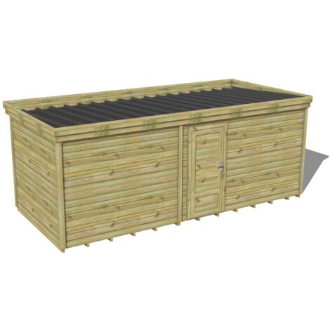 ABRI DE JARDIN bois traité 27mm, 6,5x2,6m, 17m2, Plancher