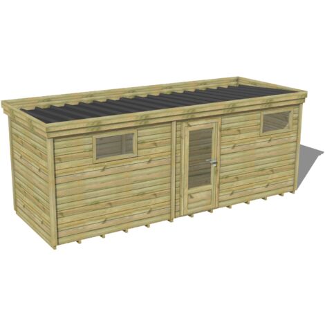 ABRI DE JARDIN bois traité 27mm, 6,5x2,1m, 14m2, Plancher (1/3)