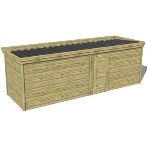 ABRI DE JARDIN bois traité 27mm, 7,3x2,1m, 16m2 (1/3)