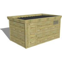 ABRI DE JARDIN bois Pin autoclave 27mm - 4,34x2,64m / 11,5m2 - Bac acier - Abri Français