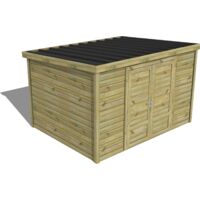 ABRI DE JARDIN bois traité 27mm, Essentiel, 3,4x2,6m, 9m2
