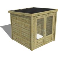 ABRI DE JARDIN bois traité 27mm, Essentiel, 2,1x2,1m, 5m2