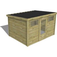 ABRI DE JARDIN bois traité 27mm, Essentiel, 3,4x2,6m, 9m2
