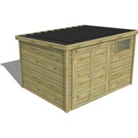 ABRI DE JARDIN bois traité 27mm, Essentiel, 3,4x2,6m, 9m2