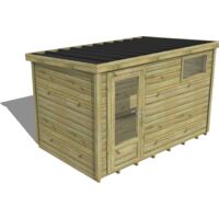 ABRI DE JARDIN bois traité 27mm, Essentiel, 3,4x2,1m, 7m2, Plancher