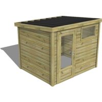 ABRI DE JARDIN bois traité 27mm, Essentiel, 2,6x2,1m, 6m2