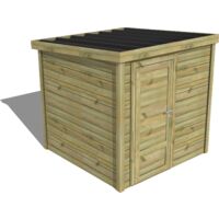 Abri Français – Abri de jardin en pin traité autoclave 28mm – Dimensions 2,14x2,34m – Bac acier laqué gris – Installation facile et rapide