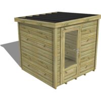 ABRI DE JARDIN bois traité 27mm, Essentiel, 2,1x2,1m, 5m2, Plancher