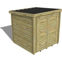ABRI DE JARDIN bois traité 27mm, Essentiel, 2,1x2,1m, 5m2, Plancher