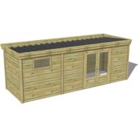 ABRI DE JARDIN bois traité 27mm, 6,9x2,1m, 15m2