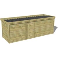 ABRI DE JARDIN bois traité 27mm, 6,9x2,1m, 15m2