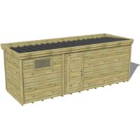 ABRI DE JARDIN bois traité 27mm, 6,9x2,1m, 15m2, Plancher