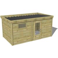 ABRI DE JARDIN bois traité 27mm, 4,7x2,6m, 12m2