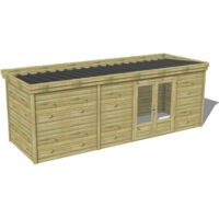 ABRI DE JARDIN bois traité 27mm, 6,9x2,1m, 15m2