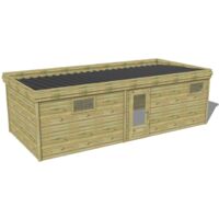 ABRI DE JARDIN bois traité 27mm, 8,2x3,4m, 28m2