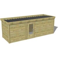 ABRI DE JARDIN bois traité 27mm, 6,9x2,1m, 15m2
