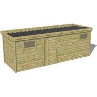 ABRI DE JARDIN bois traité 27mm, 6,9x2,1m, 15m2