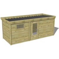 ABRI DE JARDIN bois traité 27mm, 6x2,1m, 13m2