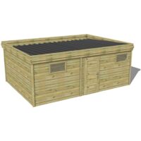 ABRI DE JARDIN bois traité 27mm, 6,5x4,3m, 28m2