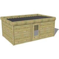 ABRI DE JARDIN bois traité 27mm, 6x3,4m, 21m2