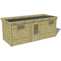 ABRI DE JARDIN bois traité 27mm, 6x2,1m, 13m2