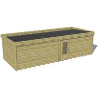 ABRI DE JARDIN bois traité 27mm, 9,1x3,4m, 31m2, Plancher