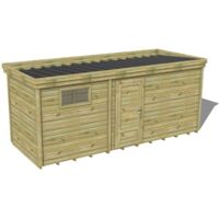 ABRI DE JARDIN bois traité 27mm, 6x2,1m, 13m2, Plancher