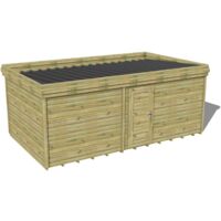 ABRI DE JARDIN bois traité 27mm, 6,5x3,4m, 22m2, Plancher