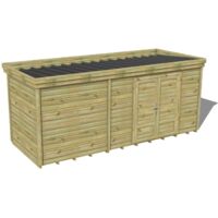 ABRI DE JARDIN bois traité 27mm, 6x2,1m, 13m2, Plancher