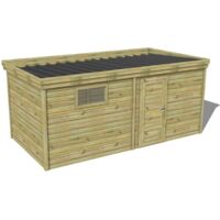 ABRI DE JARDIN bois traité 27mm, 5,7x2,6m, 15m2