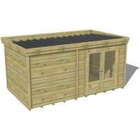 ABRI DE JARDIN bois traité 27mm, 4,7x2,6m, 12m2, Plancher