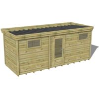 ABRI DE JARDIN bois traité 27mm, 6x2,1m, 13m2, Plancher