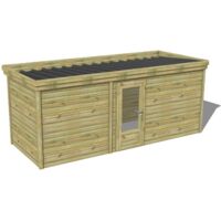 ABRI DE JARDIN bois traité 27mm, 6x2,1m, 13m2
