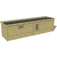 ABRI DE JARDIN bois traité 27mm, 9,1x2,1m, 19m2