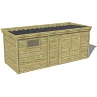 ABRI DE JARDIN bois traité 27mm, 6x2,1m, 13m2