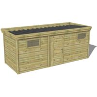 ABRI DE JARDIN bois traité 27mm, 6x2,1m, 13m2