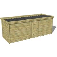 ABRI DE JARDIN bois traité 27mm, 6,5x2,1m, 14m2, Plancher