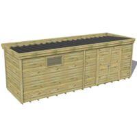ABRI DE JARDIN bois traité 27mm, 7,3x2,1m, 16m2, Plancher