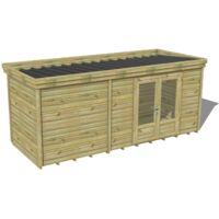 ABRI DE JARDIN bois traité 27mm, 6x2,1m, 13m2, Plancher