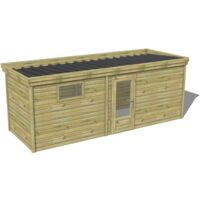 ABRI DE JARDIN bois traité 27mm, 6,5x2,1m, 14m2