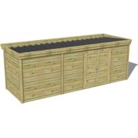 ABRI DE JARDIN bois traité 27mm, 6,9x2,1m, 15m2