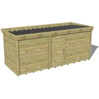 ABRI DE JARDIN bois traité 27mm, 6x2,1m, 13m2, Plancher