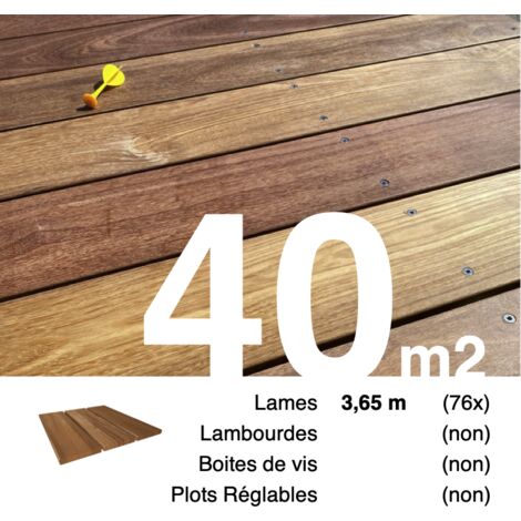 Planches de terrasse bois exotique CUMARU pour 40 m² • Longueur 3,65 m • Livraison gratuite