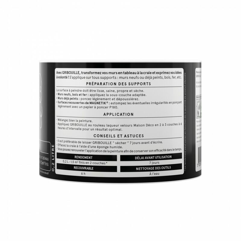 MAISON DECO Gribouille pintura pizarra negra mate 0,5 l