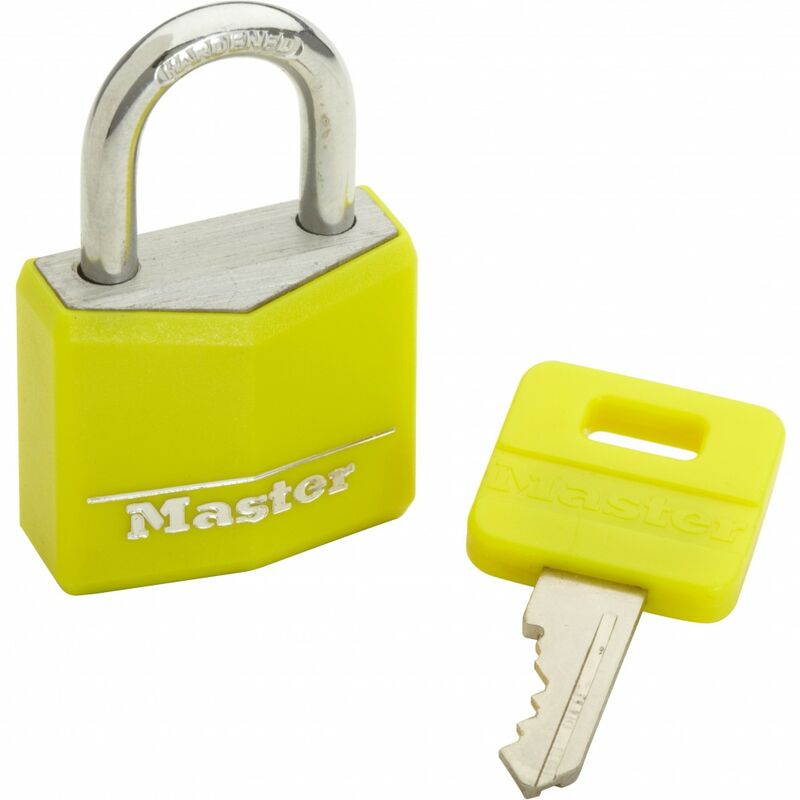 Juego de 4 candados con llave MASTER LOCK de aluminio, l.20 mm