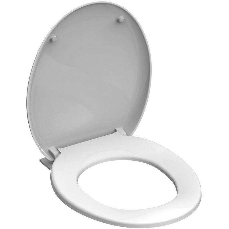 Tapa Inodoro cuadrado Tapa WC Universal, Antideslizante, Asiento Inodoro  amortiguada | Instalación Rápida y Fácil, 34,5 x 43 cm, Blanco,03A